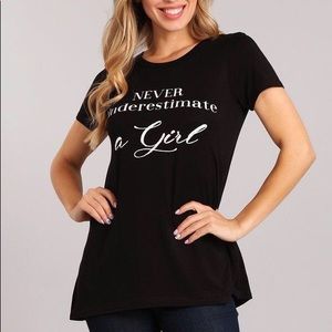 Never Underestimate A Girl, Women’s Tshirt.